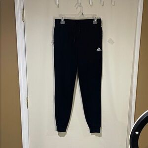 Adidas Women's Black Joggers with White Logo And Two Pockets SZ Small Like New